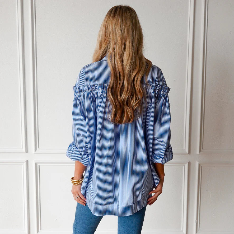 Miriam Top in Royal Stripe