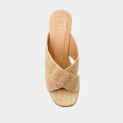 Ludovica Wedge Heel in Natural Woven