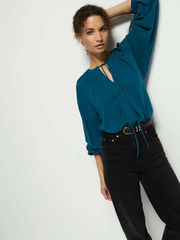 Chiara Long Sleeve Top in Italian Sea