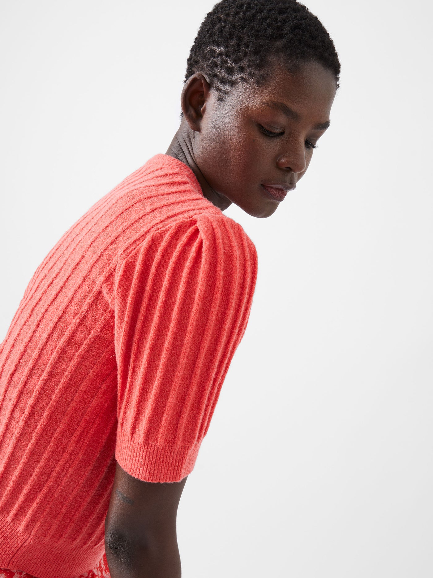 Lola Short Sleeve Jumper in Cayenne Red