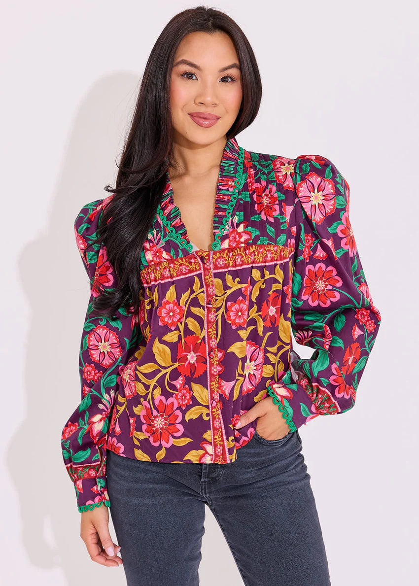 Oliver Top in Medieval Floral