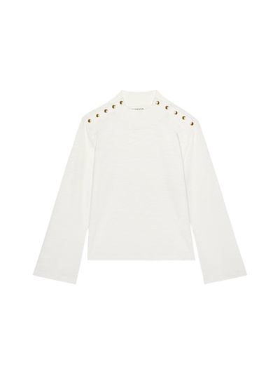 Neda Long Sleeve Top in Porcelain