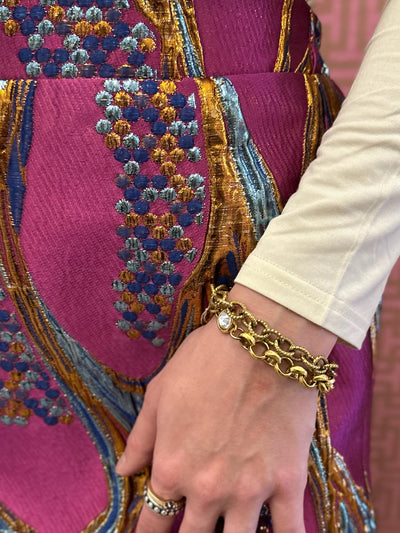 Alice Mini Skirt in Metallic Multi