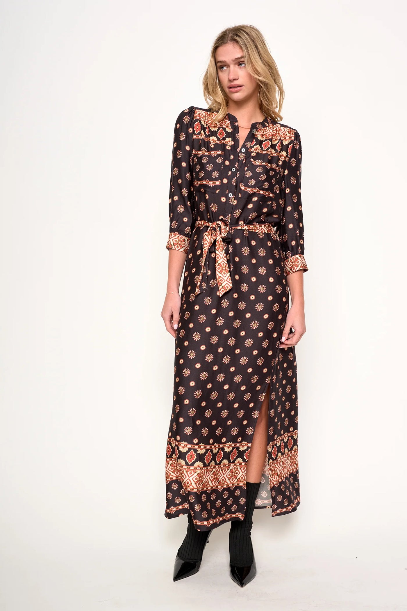 Cassie Dress in Charcoal Frost