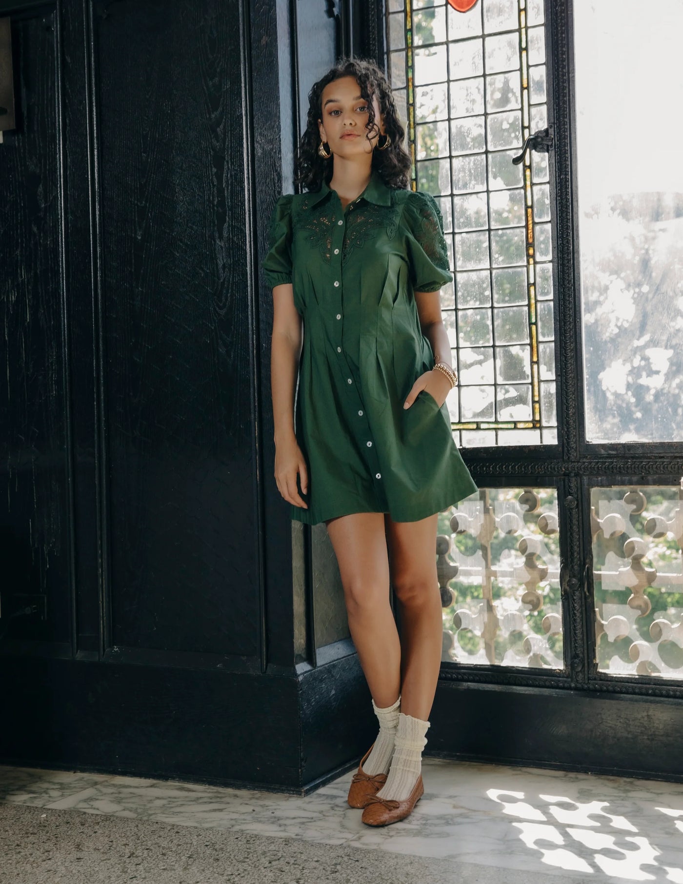 Marta Mini Dress in Olive