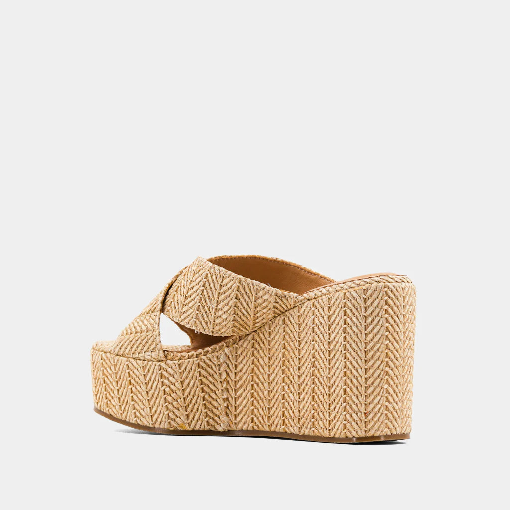 Ludovica Wedge Heel in Natural Woven