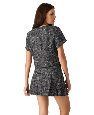 Aralynn Tweed Sequin Top in Black