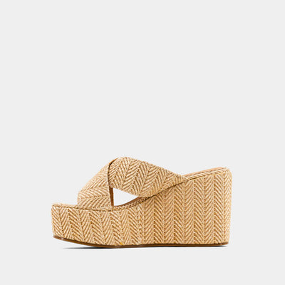 Ludovica Wedge Heel in Natural Woven