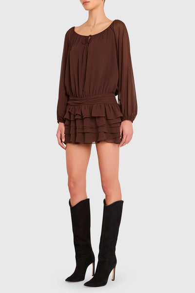 Dallas Skort Romper in Cocoa