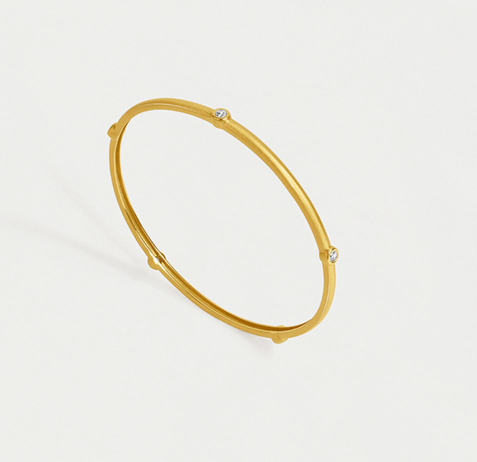 Orsay Pave Bangle Bracelet in White Topaz/Gold