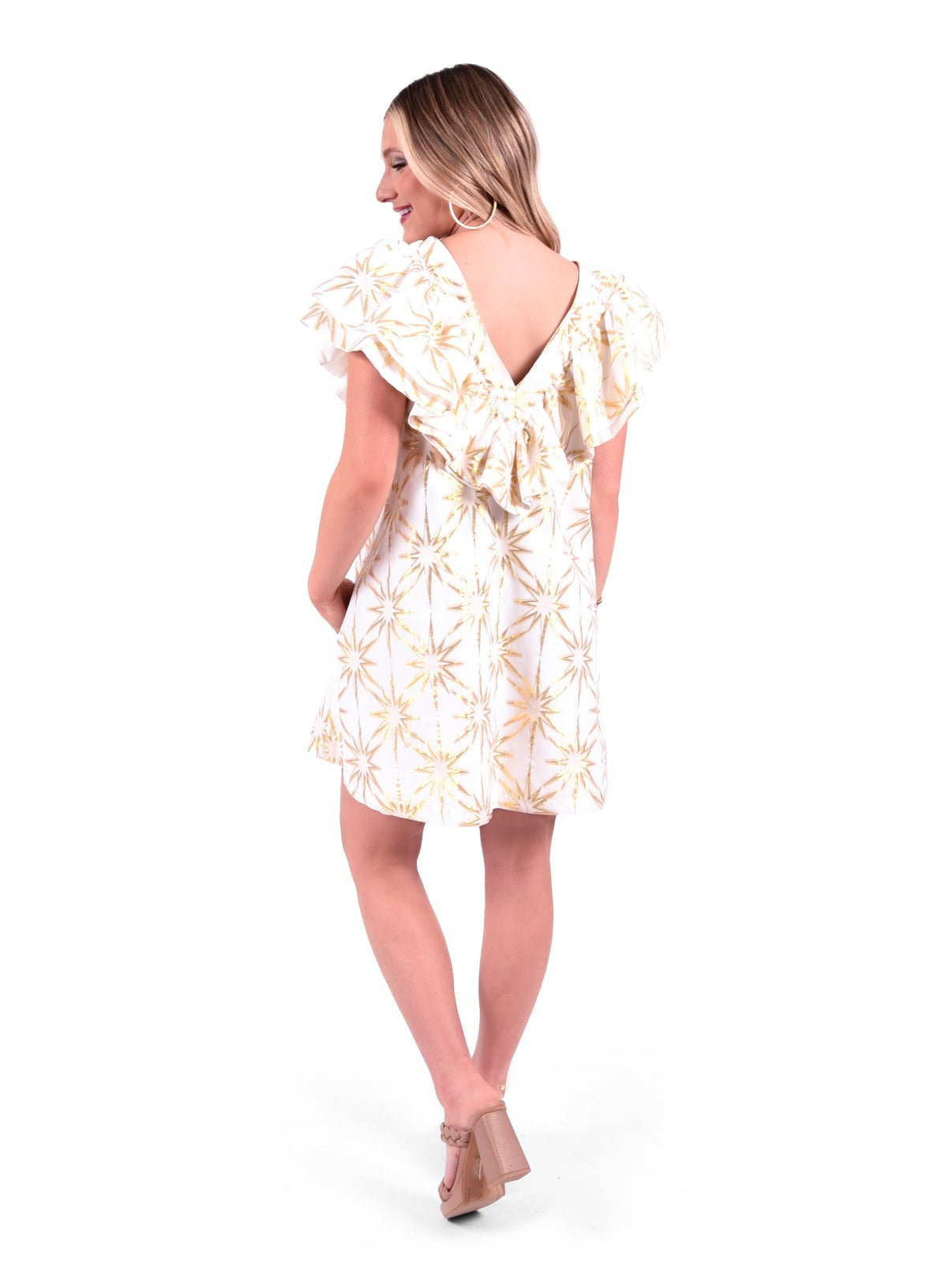 Kensington Dress in Gold Burst