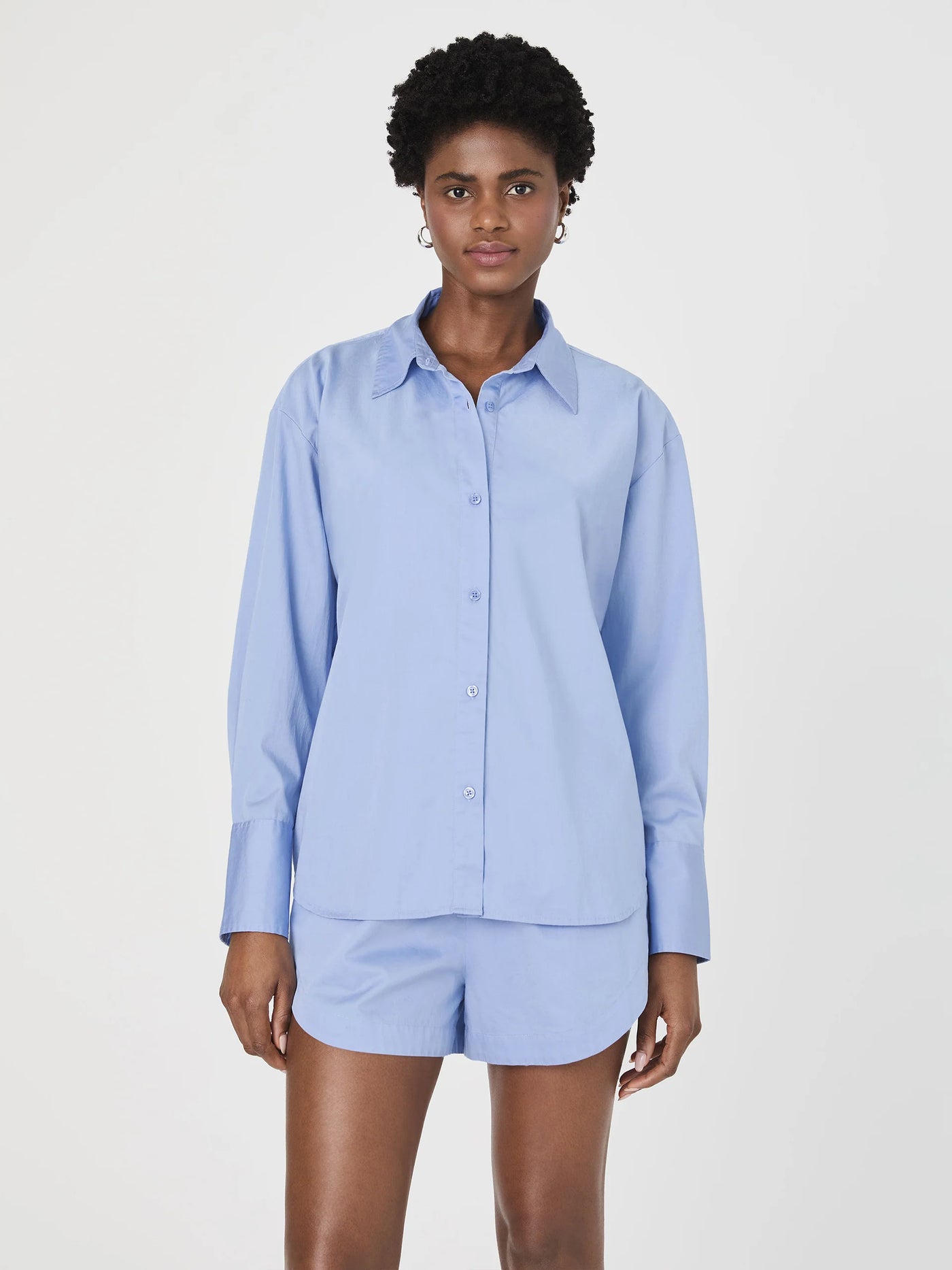 Alexis Cotton Shirt in Oxford Blue