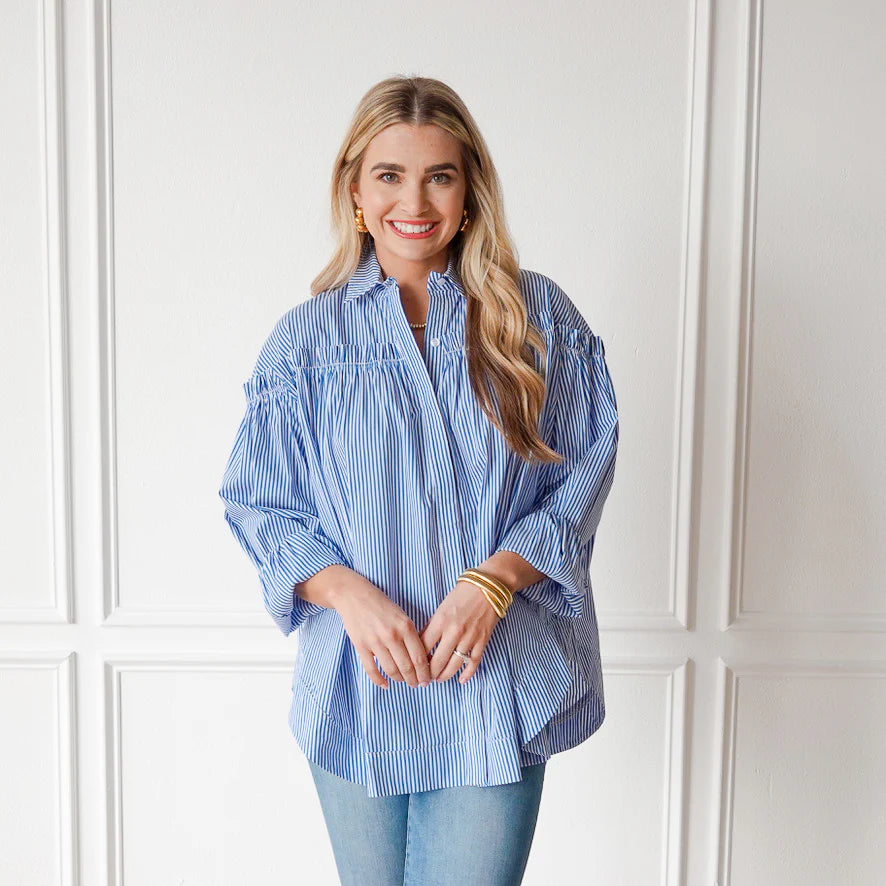 Miriam Top in Royal Stripe