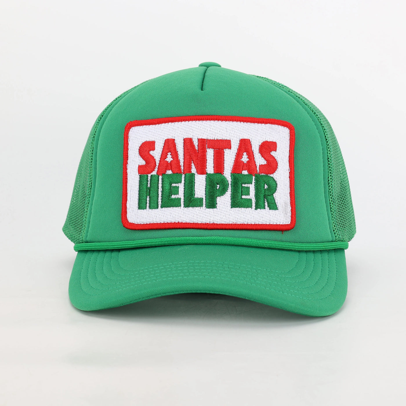 Santas Helper Trucker Hat in Green
