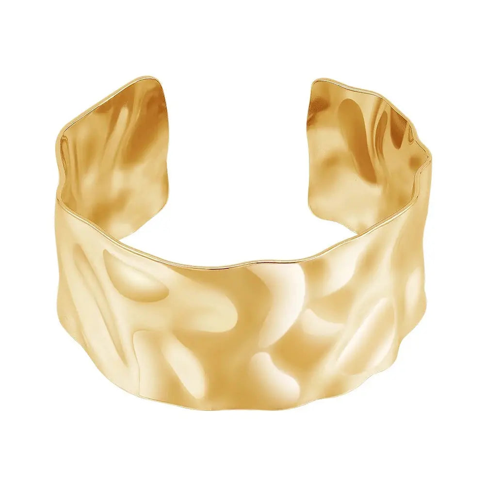 Shira Hammered Cuff in Gold