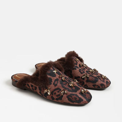 Tillie Cozy Mule in Leopard Print
