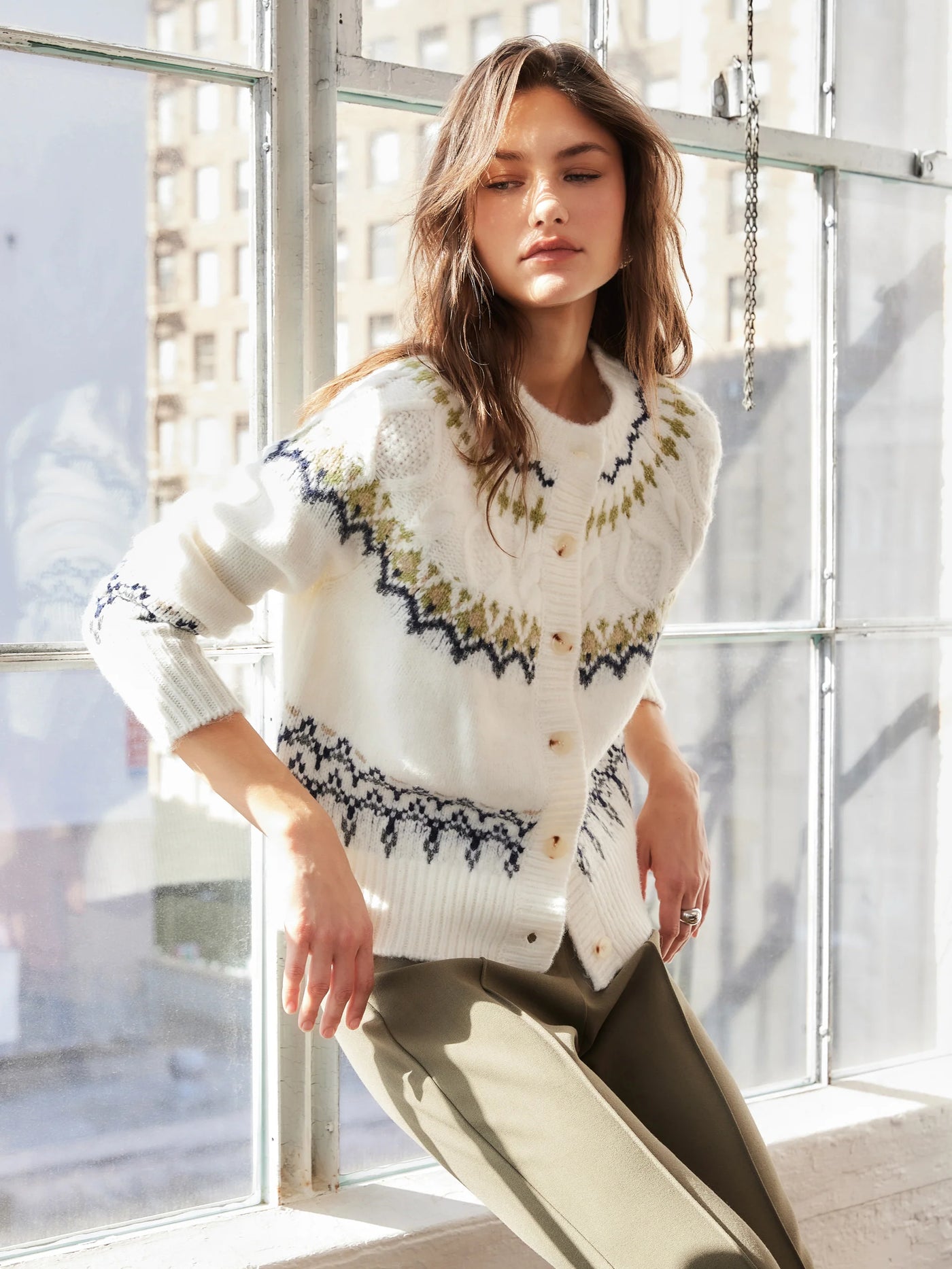 Astrid Fair Isle Cardigan in Multi