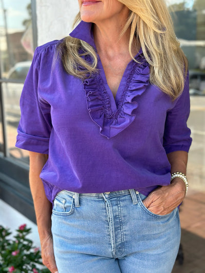 Maya Corduroy Top in Purple