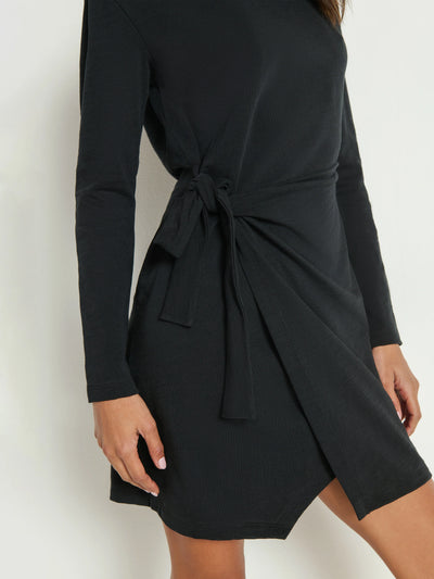 Taylor Wrap Dress in Black in Jet Black