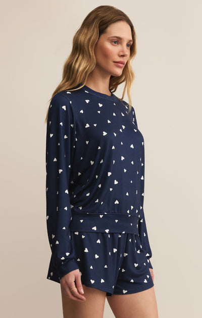 Classic Heart Long Sleeve Top in Eclipse