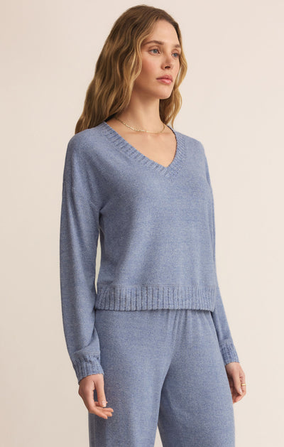 Courtney Top in Blue Velvet