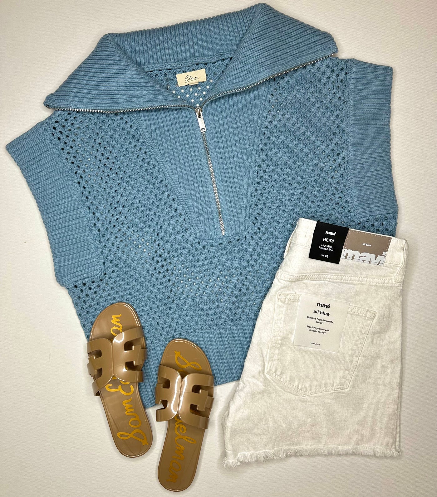 Allie Zip Up Sweater in Blue