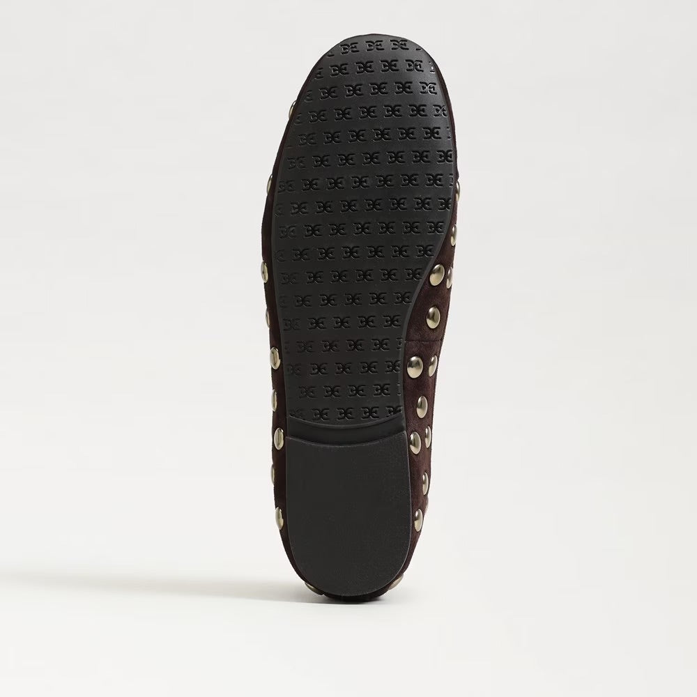Alie Studded Ballet Flat in Cafe Noir Suede