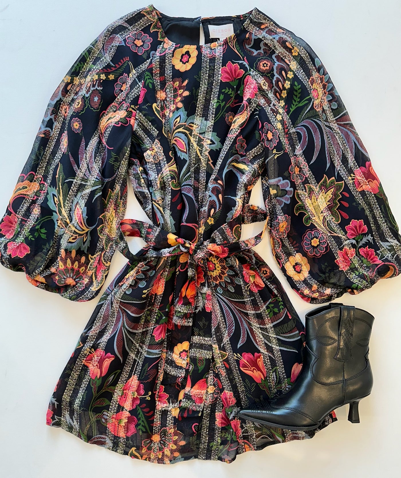 Mimi Mini Dress in Black Multi