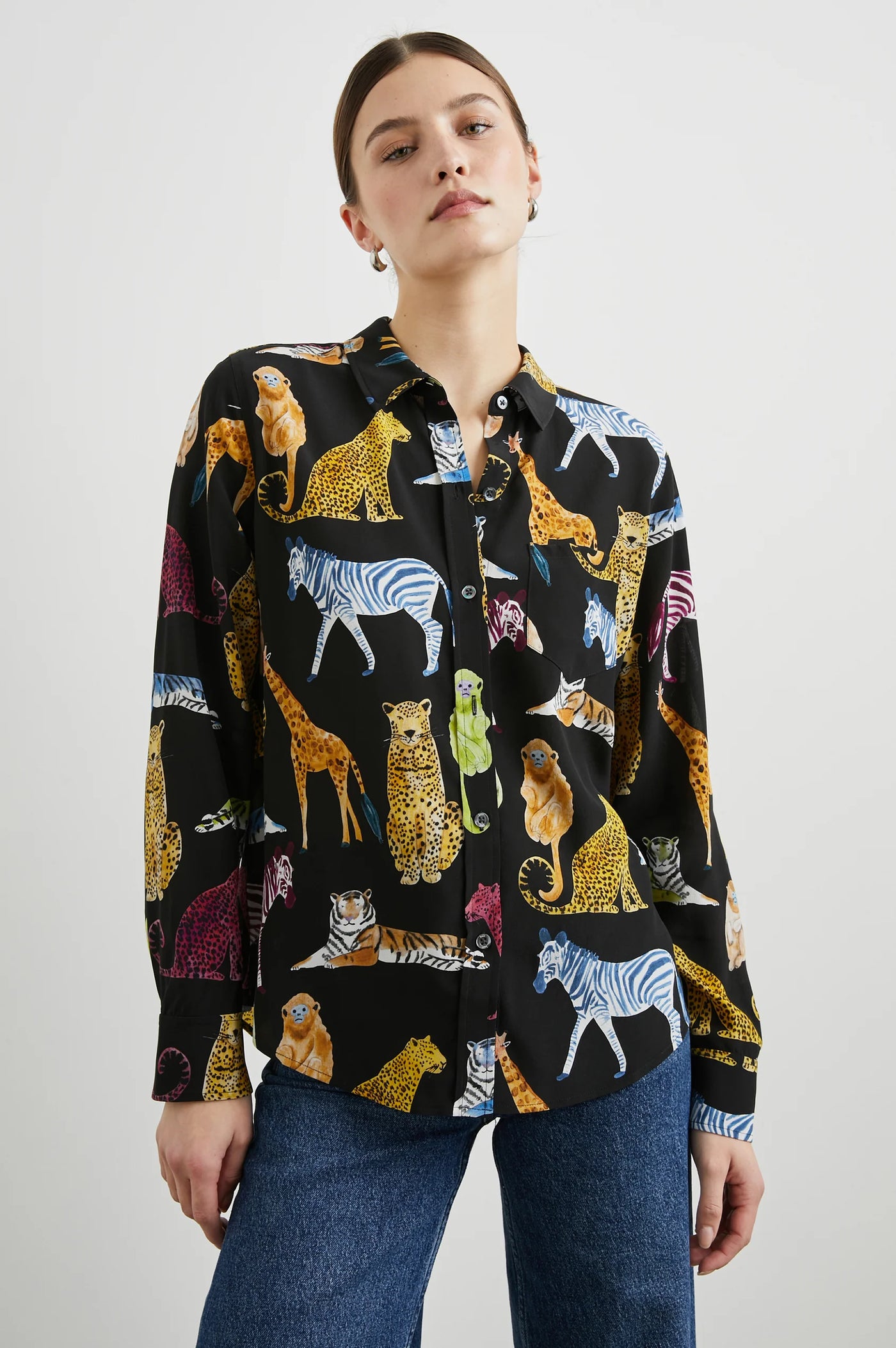 Kate Shirt in Illustrated Animals