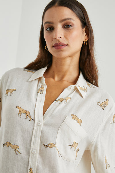 Charli Shirt in Natural Leopard