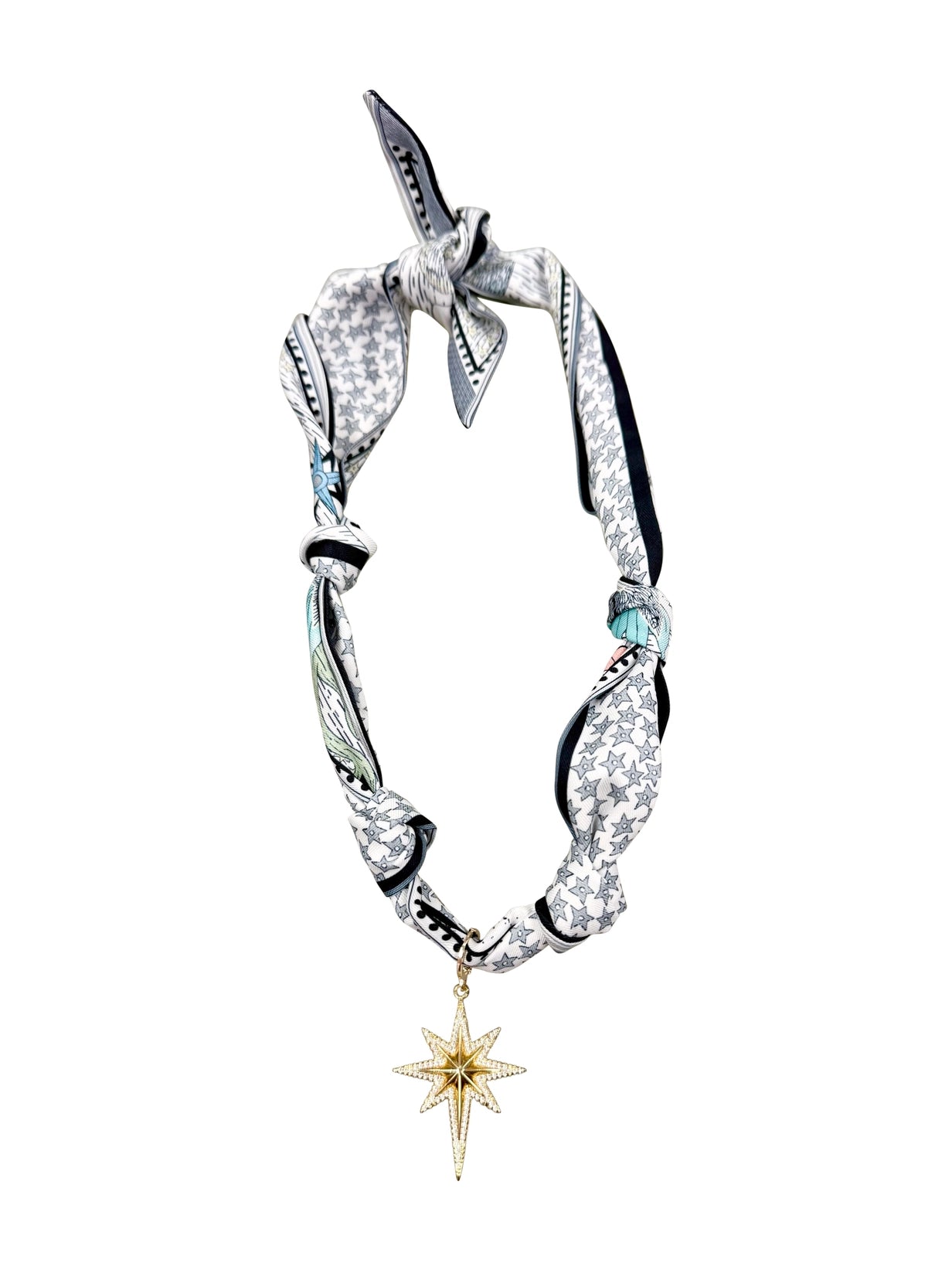 Starry Night Scarf Necklace in Multi