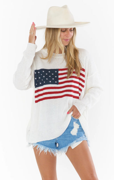 Woodsy Sweater in American Flag Knit