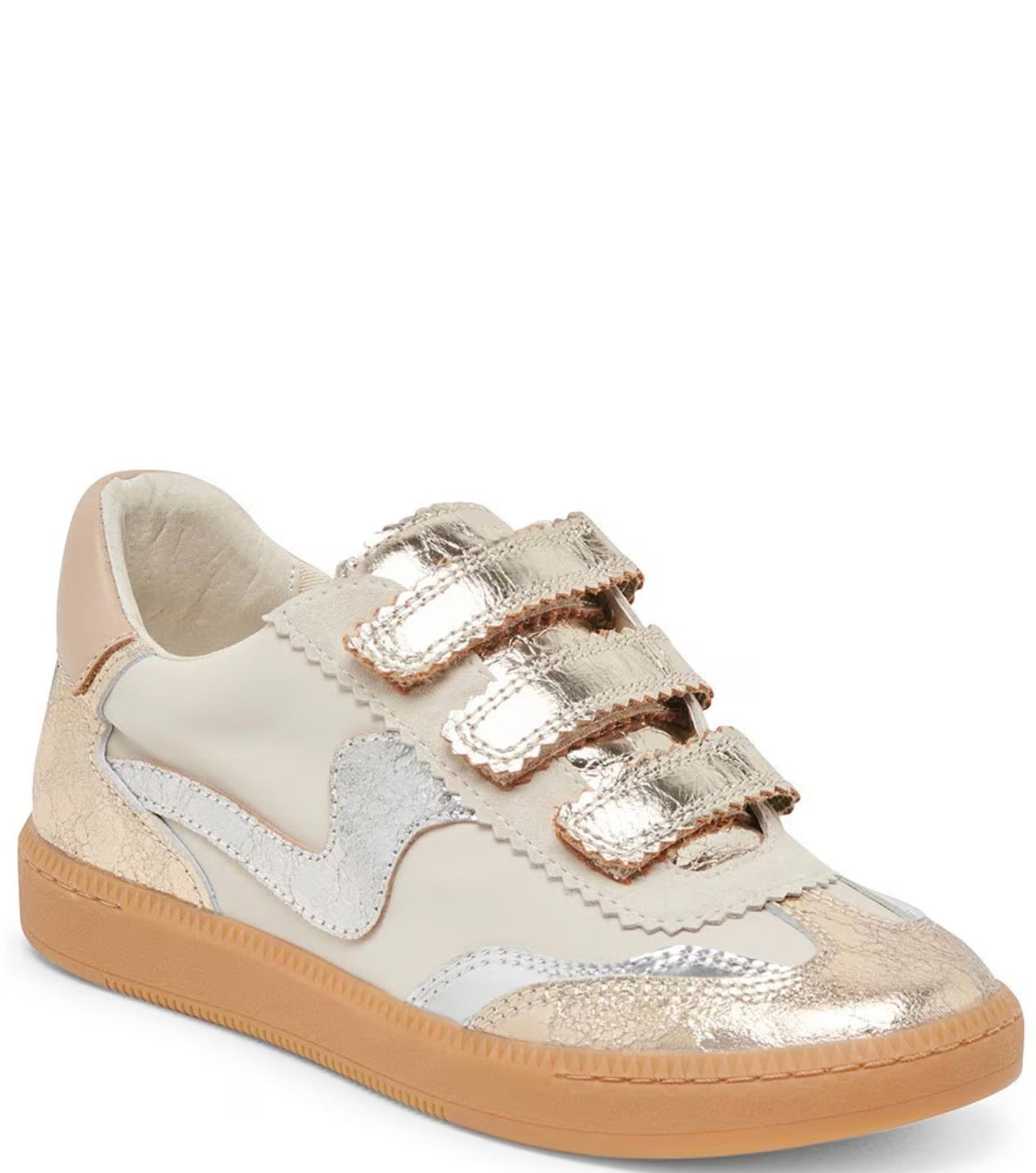 Notice Velcro Sneaker in Silver/Gold