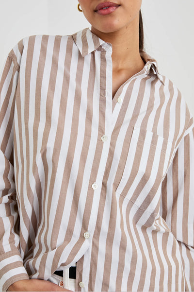 Elsa Shirt in Russet White Stripe