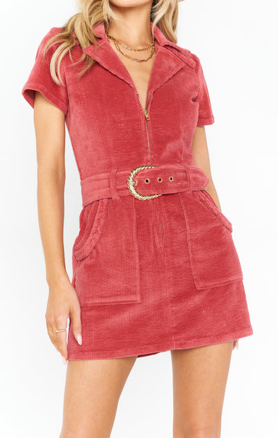 Outlaw Dress in Rose Corduroy