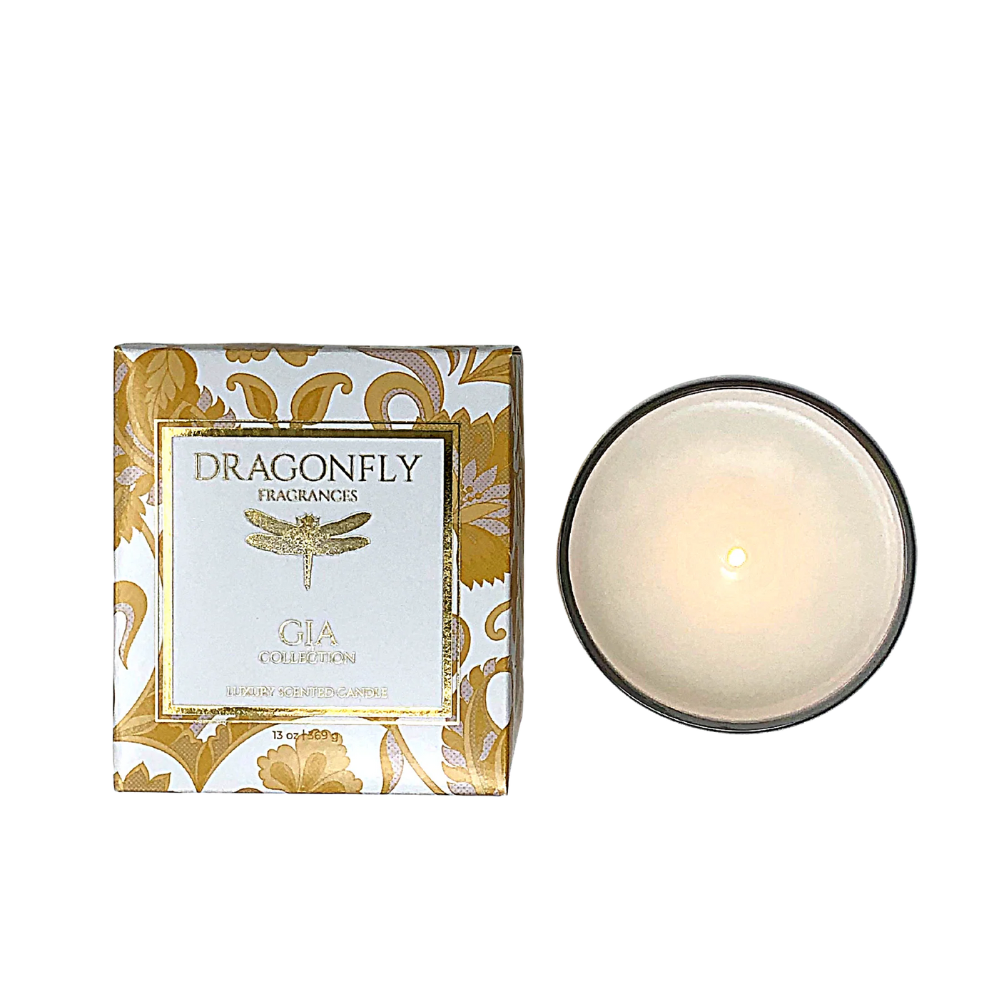 Gia Candle Iridescent White in Driftwood+Sea Salt