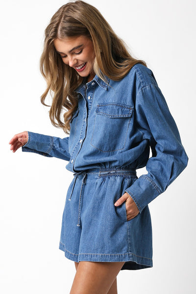 Jada Romper in Denim