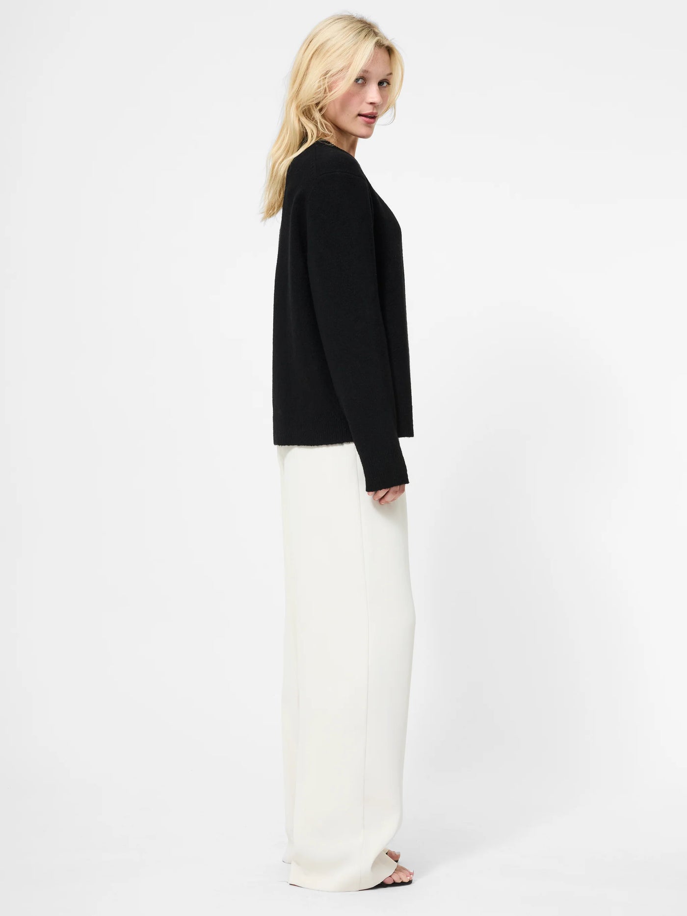 Emilia Knit Boyfriend Sweater in Black