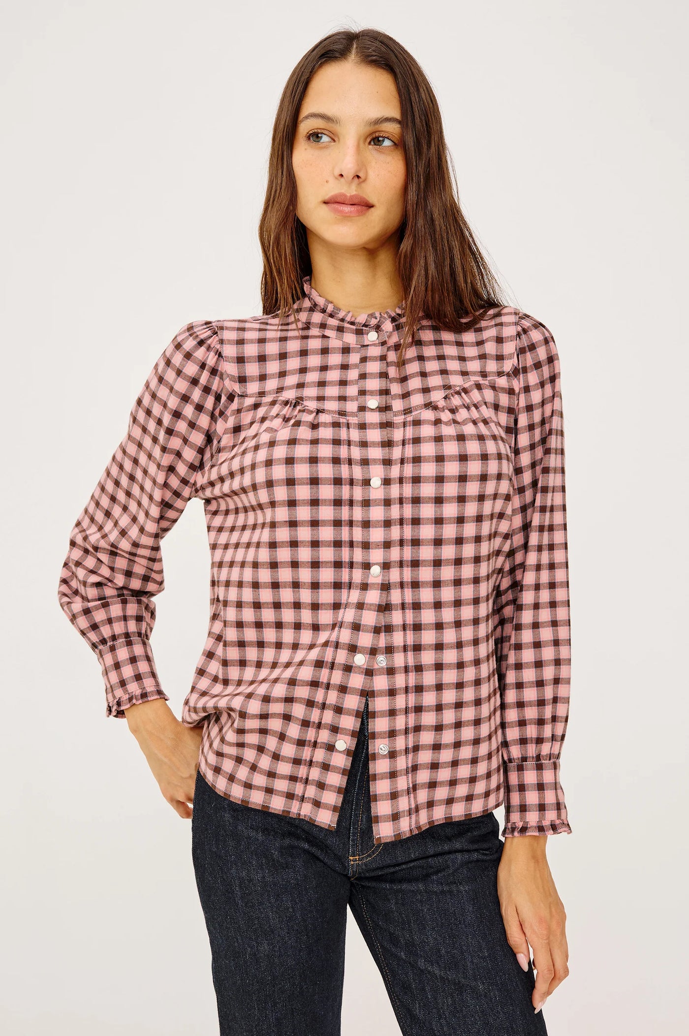 Alanna Shirt in Garnet Rose Cobalt