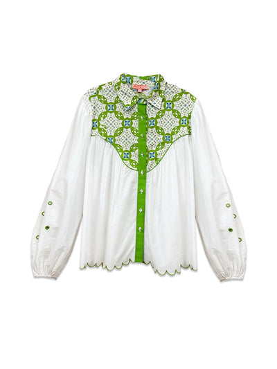 Western Blouse in Maria Green