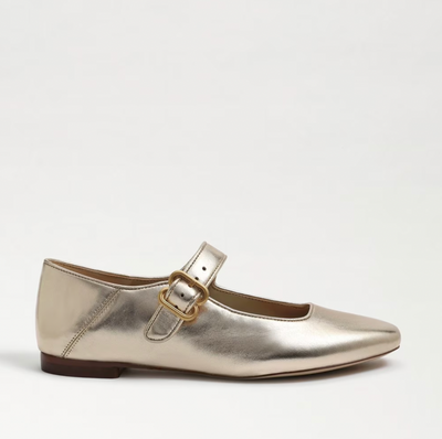 Michaela Mary Jane Flat in Gold Leaf