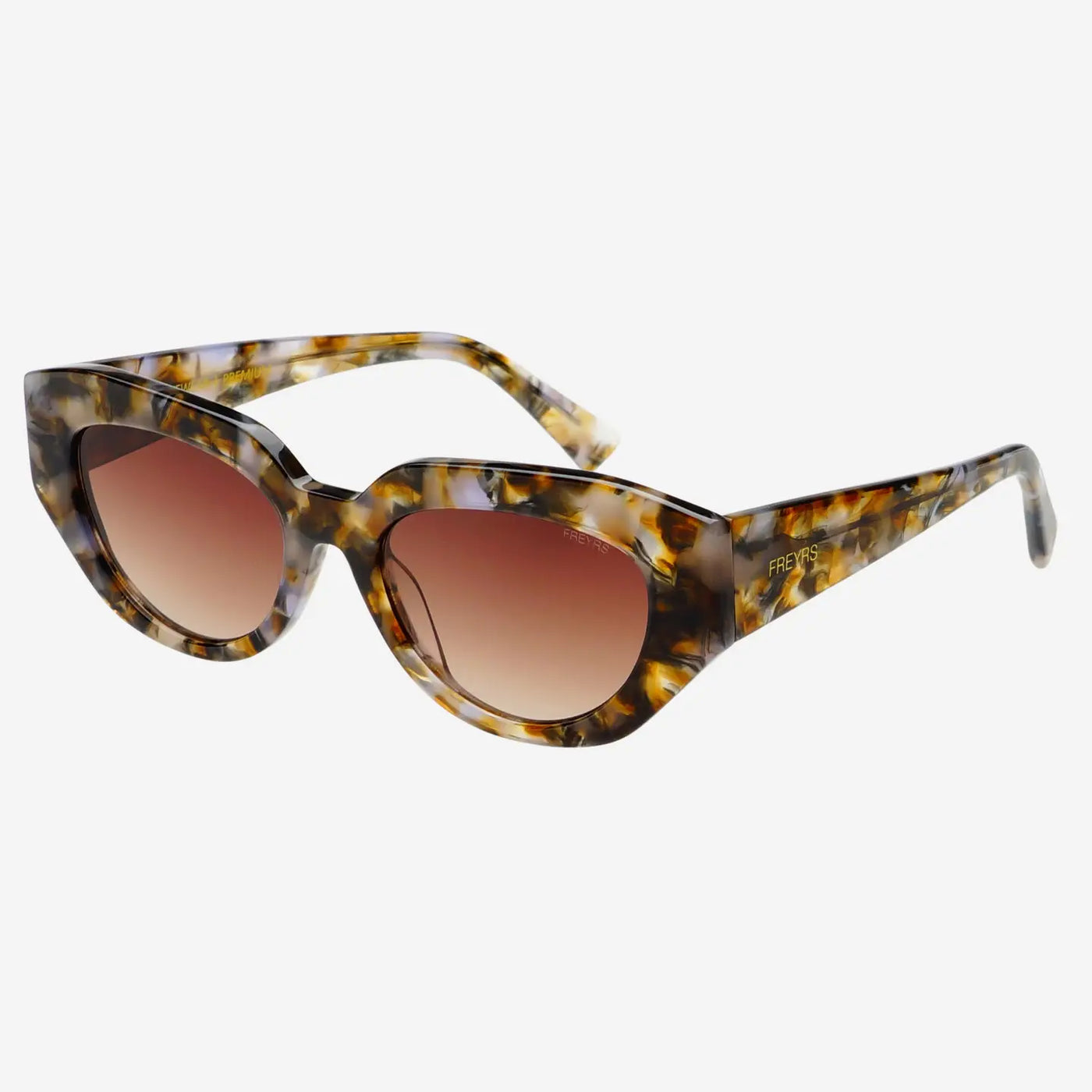 Frankie Acetate Cat Eye Sunglasses in Brown Pearl