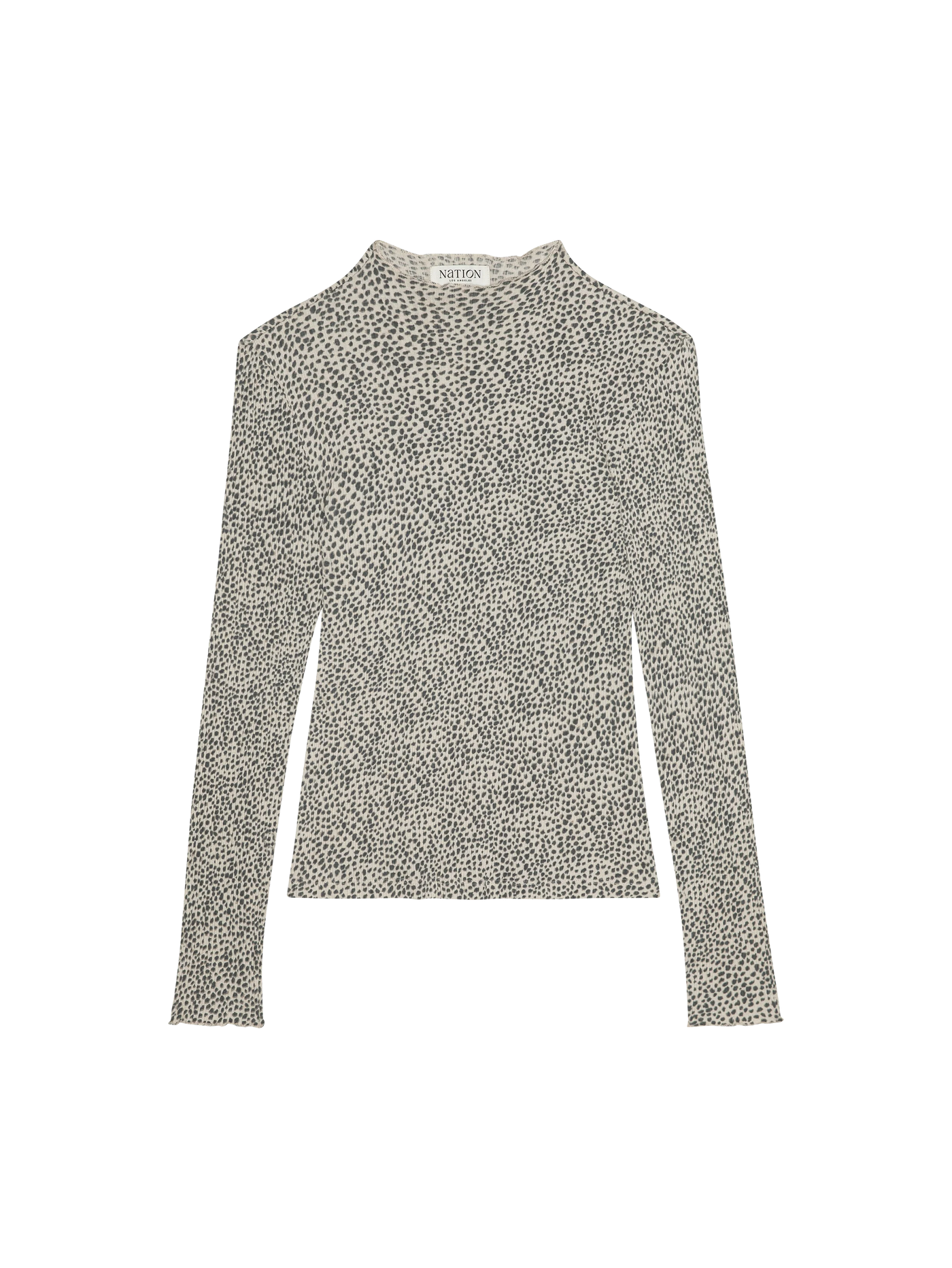 Brenna Mock Neck Top in Winter Pebble