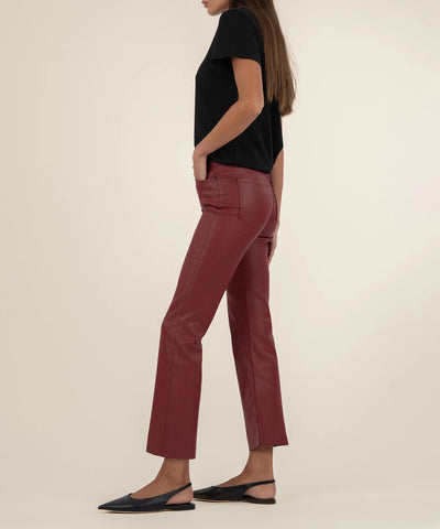 Kelsey Coated High Rise Ankle Flare in Ox Blood