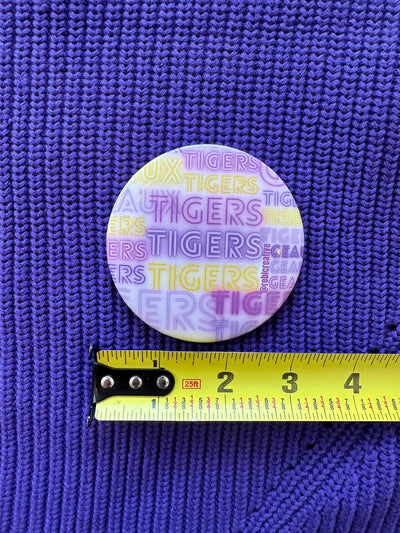 "Geaux Tigers" Game Day Button in Neon Letters