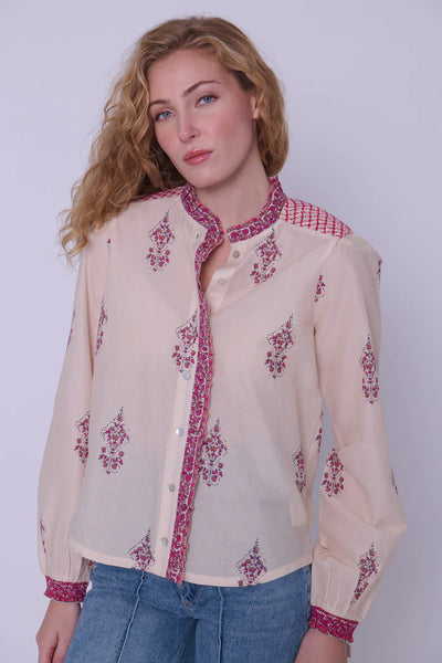 Quincy Top in Jaqueline Print Pink