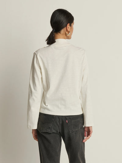 Neda Long Sleeve Top in Porcelain
