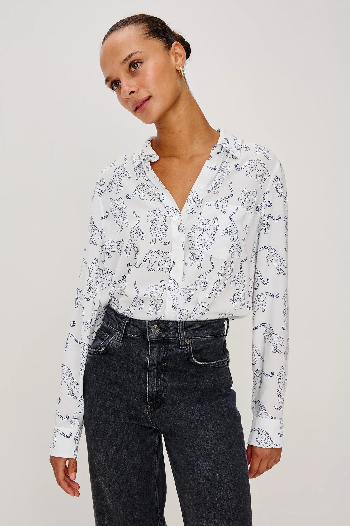 Kathryn Shirt in Cobalt Jaguar