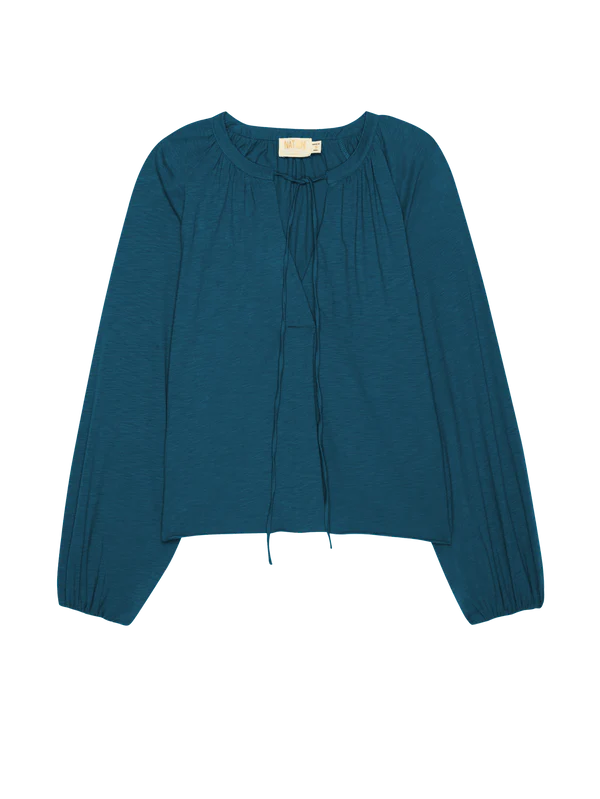 Chiara Long Sleeve Top in Italian Sea