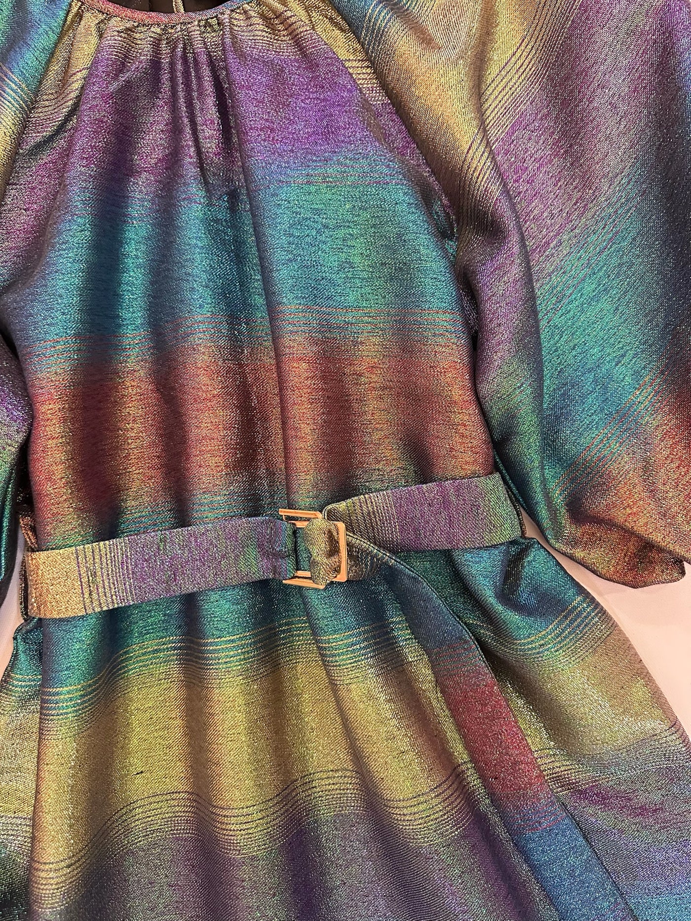 Morna Dress in Rainbow Metallic